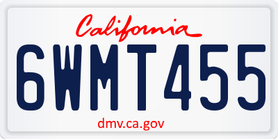 CA license plate 6WMT455