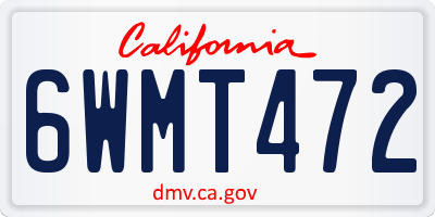 CA license plate 6WMT472