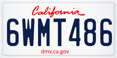 CA license plate 6WMT486
