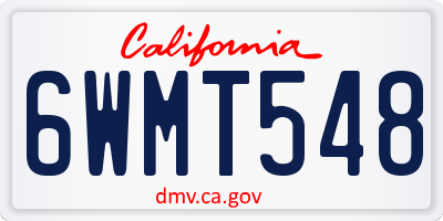 CA license plate 6WMT548