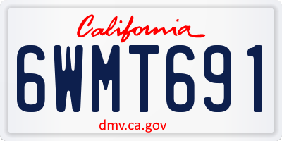 CA license plate 6WMT691