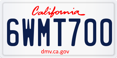 CA license plate 6WMT700