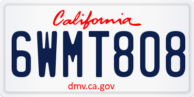 CA license plate 6WMT808