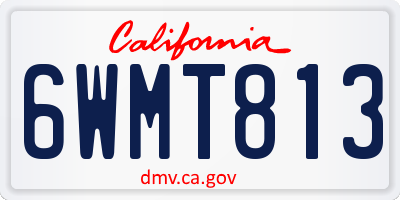 CA license plate 6WMT813