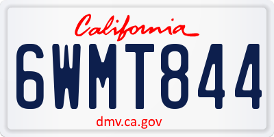 CA license plate 6WMT844