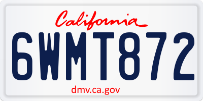 CA license plate 6WMT872