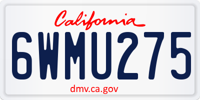 CA license plate 6WMU275