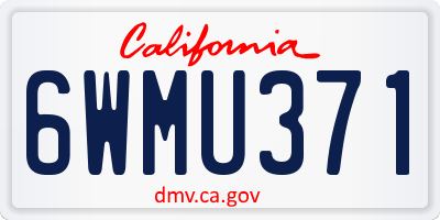CA license plate 6WMU371