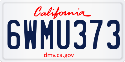CA license plate 6WMU373