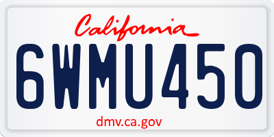 CA license plate 6WMU450