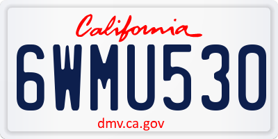 CA license plate 6WMU530