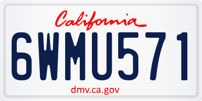 CA license plate 6WMU571