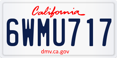 CA license plate 6WMU717