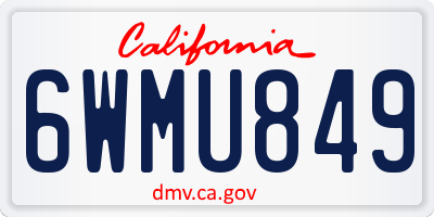 CA license plate 6WMU849