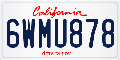 CA license plate 6WMU878