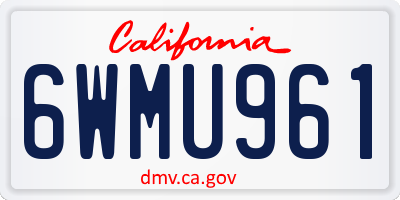 CA license plate 6WMU961