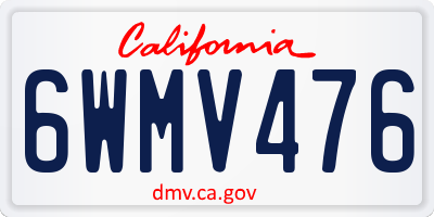 CA license plate 6WMV476