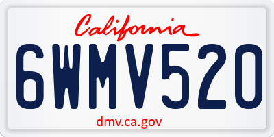 CA license plate 6WMV520