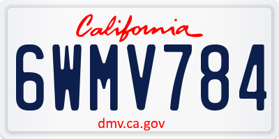 CA license plate 6WMV784