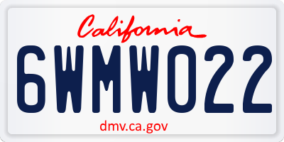 CA license plate 6WMW022