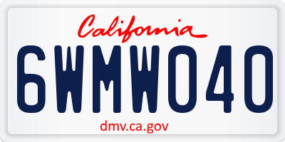 CA license plate 6WMW040