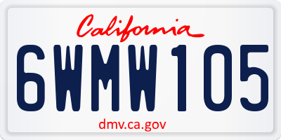 CA license plate 6WMW105