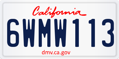 CA license plate 6WMW113