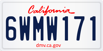 CA license plate 6WMW171