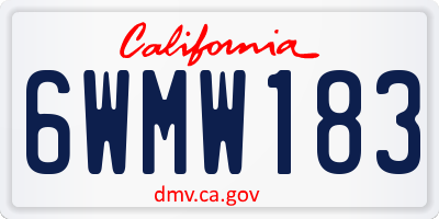 CA license plate 6WMW183