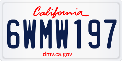 CA license plate 6WMW197