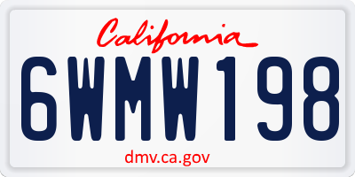 CA license plate 6WMW198