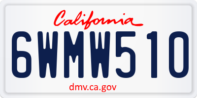 CA license plate 6WMW510