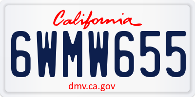 CA license plate 6WMW655