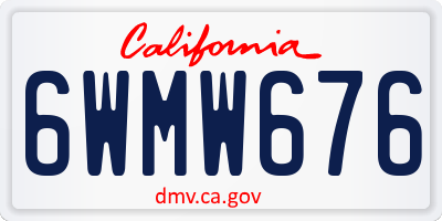 CA license plate 6WMW676