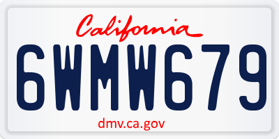 CA license plate 6WMW679