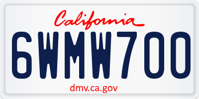 CA license plate 6WMW700