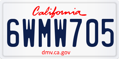 CA license plate 6WMW705