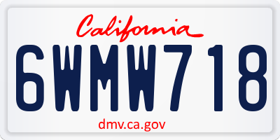 CA license plate 6WMW718
