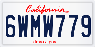 CA license plate 6WMW779