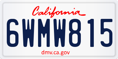 CA license plate 6WMW815