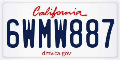 CA license plate 6WMW887