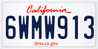 CA license plate 6WMW913