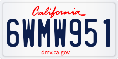 CA license plate 6WMW951