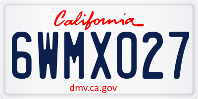 CA license plate 6WMX027