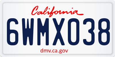 CA license plate 6WMX038