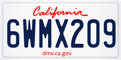 CA license plate 6WMX209