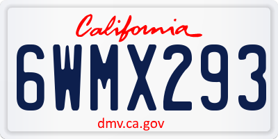 CA license plate 6WMX293