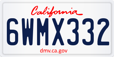 CA license plate 6WMX332