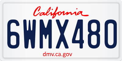 CA license plate 6WMX480
