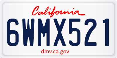 CA license plate 6WMX521